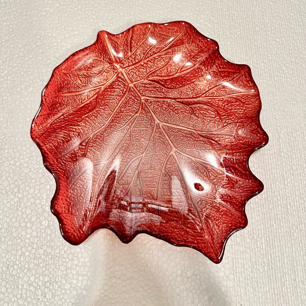 Table Glass Leaf Platter Leaf Plate